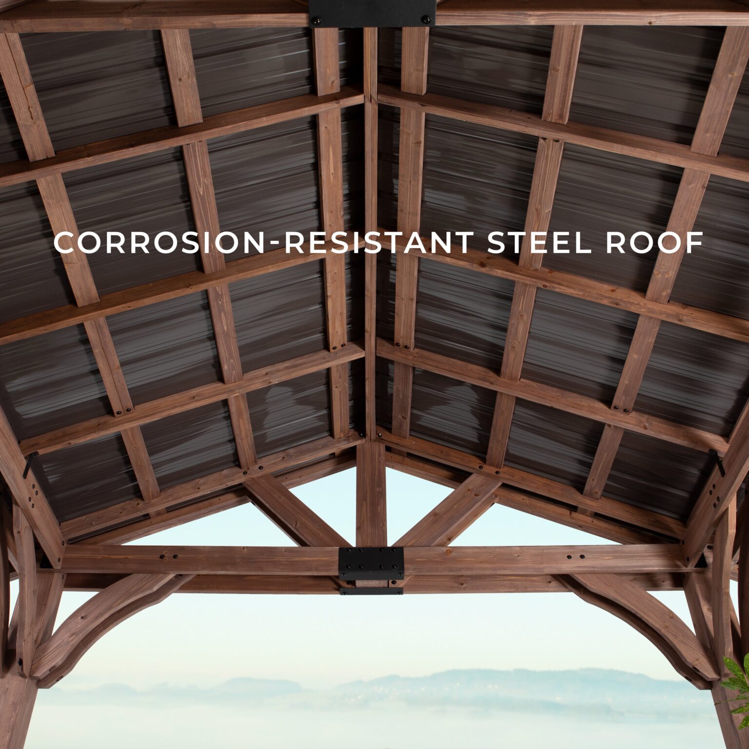 12x10 Gazebo Corrosion-Resistant Steel Roof