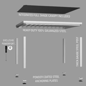 14x12 Windham Modern Steel Pergola Diagram