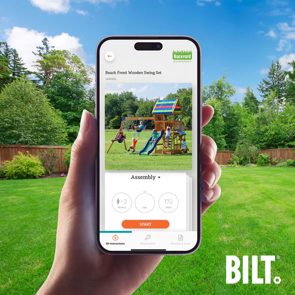 Supported Assembly Supported assembly for select swing set models, with the step-by-step 3D interactive BILT® app. We’re with you every step of the way to ease the assembly process.