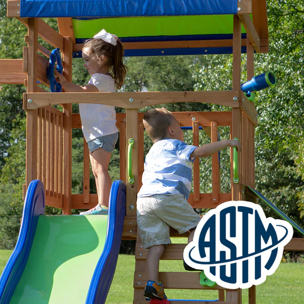 Safety Tested and Approved With performance testing for children up to 11 years old, our swing sets surpass industry benchmarks and meet or exceed ASTM safety standards for outdoor playground equipment.