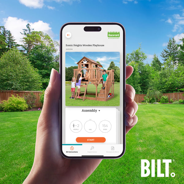 Supported Assembly Assemble your playhouse easily by following the step by step instructions on the BILT® app for select playhouse models.