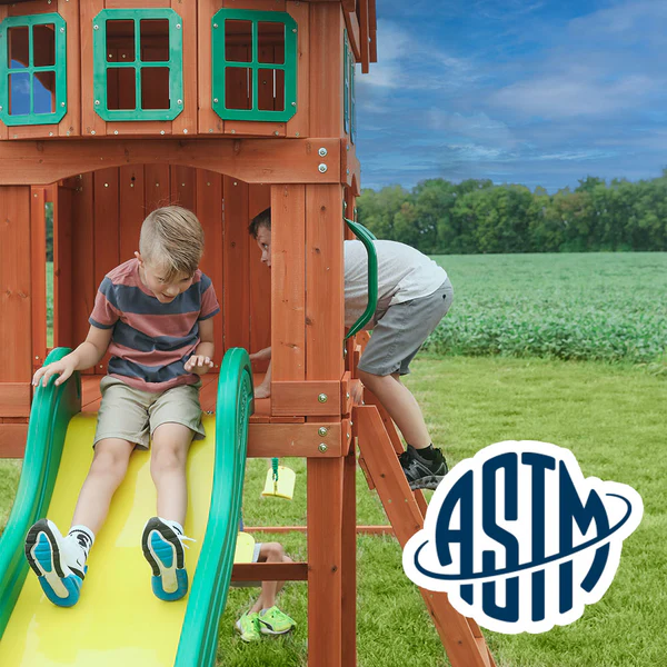 Safety Tested and Approved With performance testing for children up to 11 years old, our swing sets surpass industry benchmarks and meet or exceed ASTM safety standards for outdoor playground equipment.