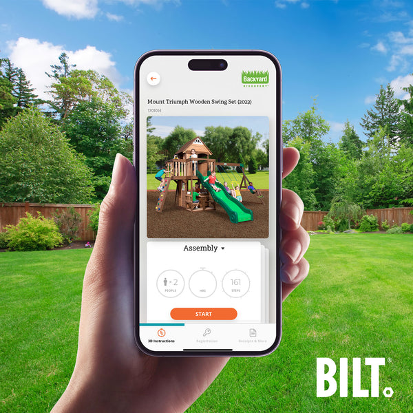 Supported Assembly Supported assembly for select swing set models, with the step-by-step 3D interactive BILT® app. We’re with you every step of the way to ease the assembly process.