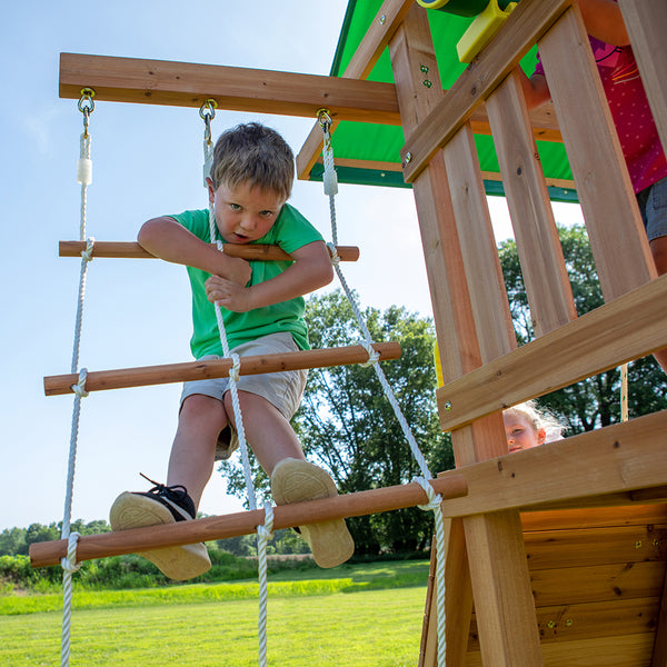 Rock climbing walls, slides, and other features Our wooden swing sets offer a wide range of sizes, features, and styles that will turn any backyard into a playground.