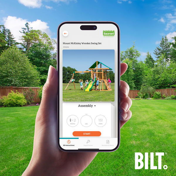 Supported Assembly Supported assembly for select swing set models, with the step-by-step 3D interactive BILT® app. We’re with you every step of the way to ease the assembly process.