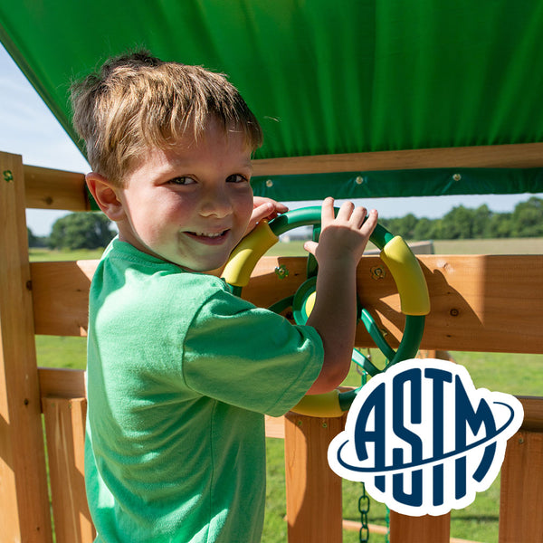 Safety Tested and Approved With performance testing for children up to 11 years old, our swing sets surpass industry benchmarks and meet or exceed ASTM safety standards for outdoor playground equipment.