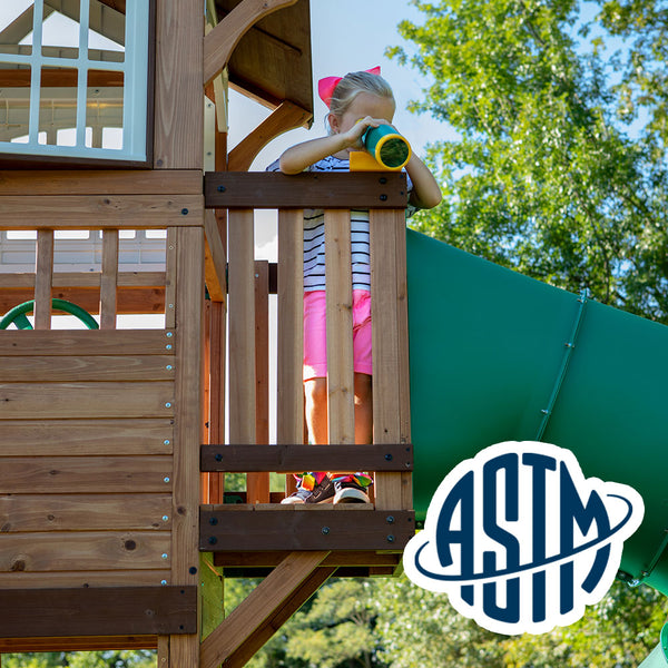 Safety Tested and Approved With performance testing for children up to 11 years old, our swing sets surpass industry benchmarks and meet or exceed ASTM safety standards for outdoor playground equipment.