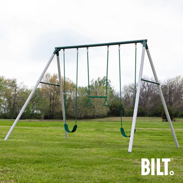 Supported Assembly Assembly is supported with detailed instructions on the BILT® app for select swing set models.