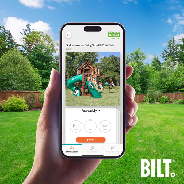 Supported Assembly Supported assembly for select swing set models, with the step-by-step 3D interactive BILT® app. We’re with you every step of the way to ease the assembly process.