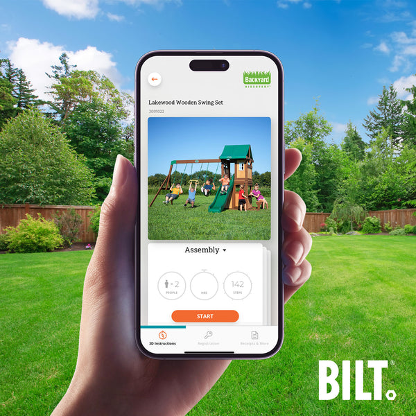 Supported Assembly Supported assembly for select swing set models, with the step-by-step 3D interactive BILT® app. We’re with you every step of the way to ease the assembly process.