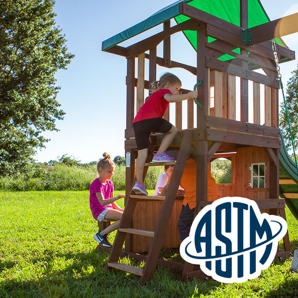 Safety Tested and Approved With performance testing for children up to 11 years old, our swing sets surpass industry benchmarks and meet or exceed ASTM safety standards for outdoor playground equipment.