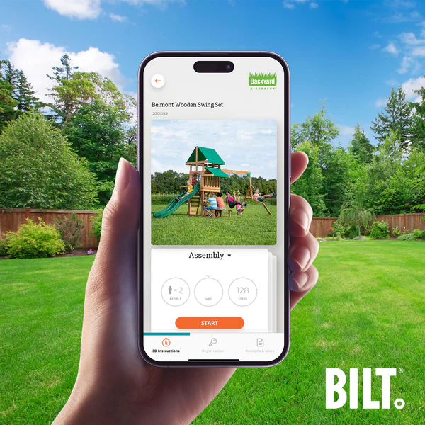 Supported Assembly Supported assembly for select swing set models, with the step-by-step 3D interactive BILT® app. We’re with you every step of the way to ease the assembly process.