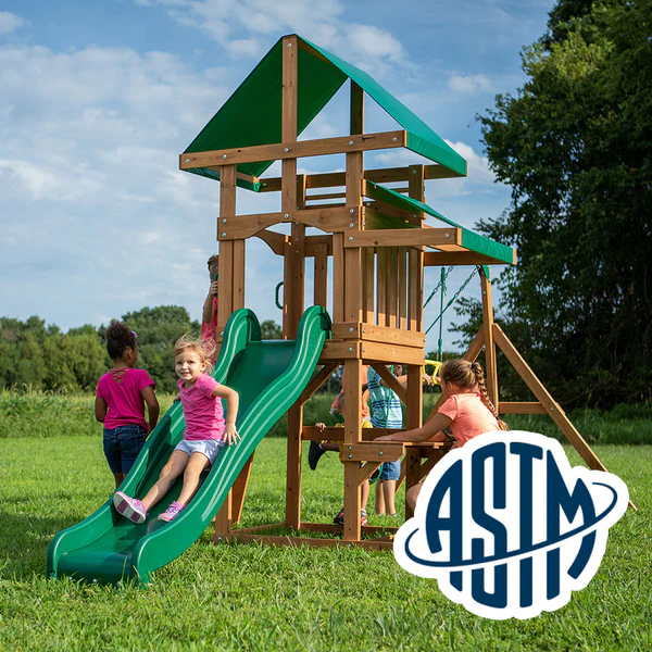 Safety Tested and Approved With performance testing for children up to 11 years old, our swing sets surpass industry benchmarks and meet or exceed ASTM safety standards for outdoor playground equipment.