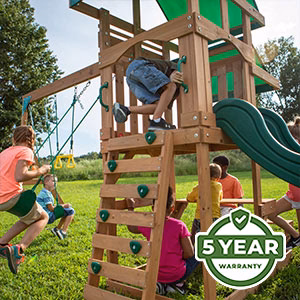 Warranty We’re so confident in the durability and longevity of our swing sets that we offer an industry-leading 5 Year Warranty on all models.