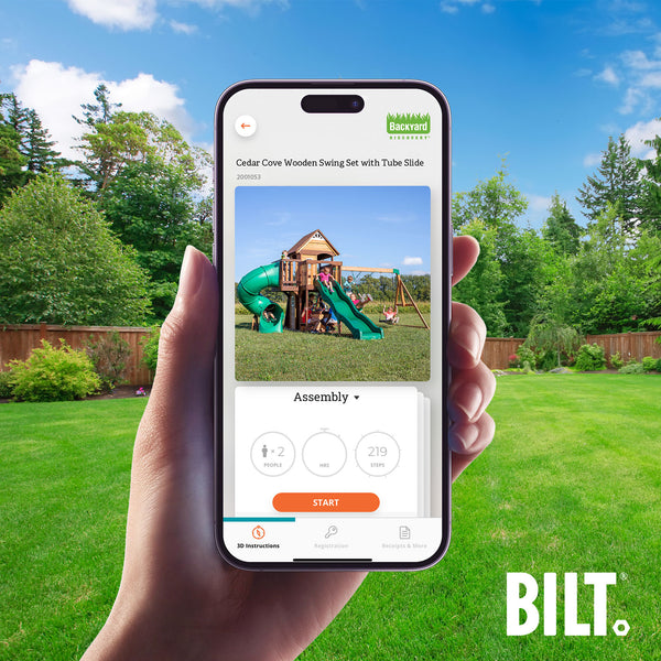 Supported Assembly Supported assembly for select swing set models, with the step-by-step 3D interactive BILT® app. We’re with you every step of the way to ease the assembly process.