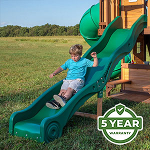 Warranty We’re so confident in the durability and longevity of our swing sets that we offer an industry-leading 5 Year Warranty on all models.