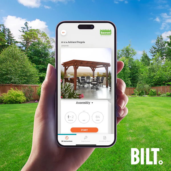 BILT Supported assembly with the step-by-step 3D interactive BILT® app. We’re with you every step of the way to ease the assembly process.