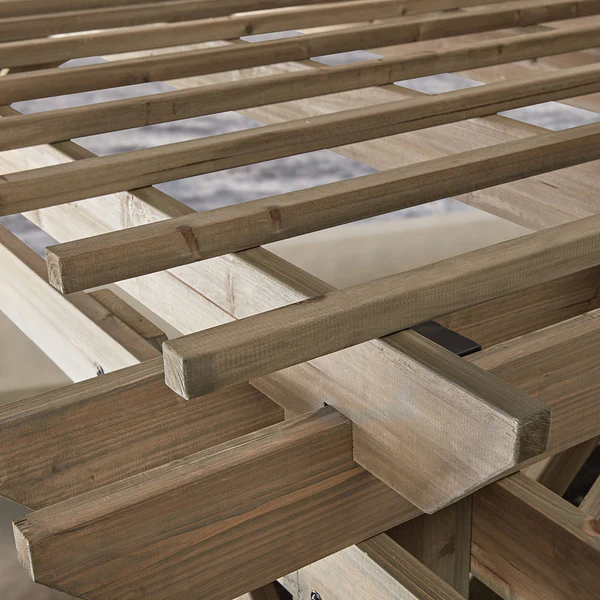 Strength is Style Sturdy posts, galvanized steel hardware, well-designed beams and rafters — it's all part of our commitment to ensure you have a beautiful pergola that can stand up to nearly anything.