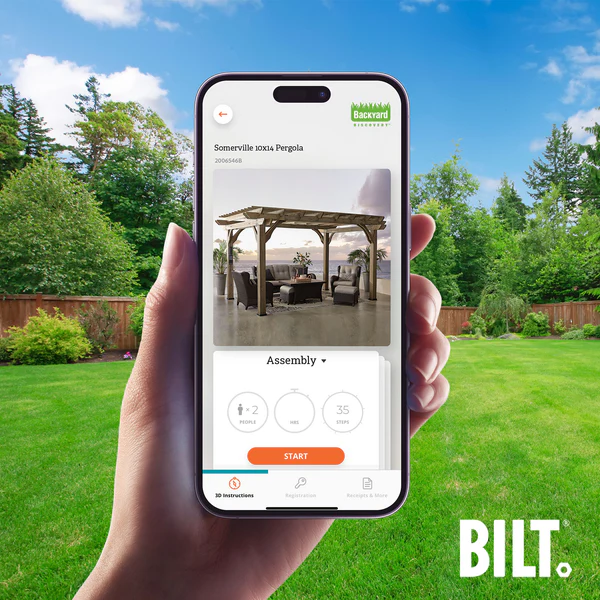 BILT Supported assembly with the step-by-step 3D interactive BILT® app. We’re with you every step of the way to ease the assembly process.