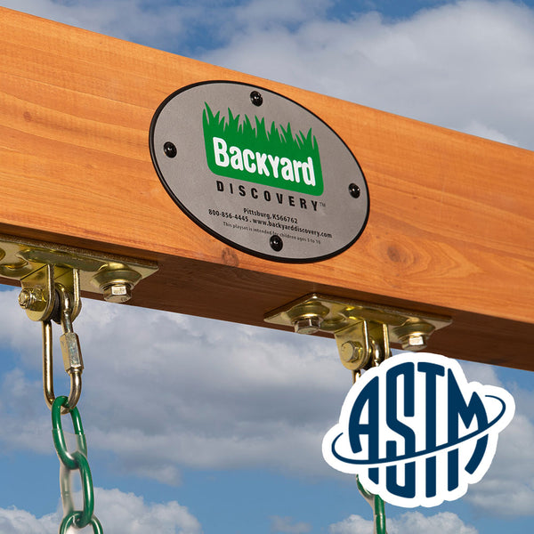 With performance testing for children up to 11 years old, our swing sets surpass industry benchmarks and meet or exceed ASTM safety standards for outdoor playground equipment.