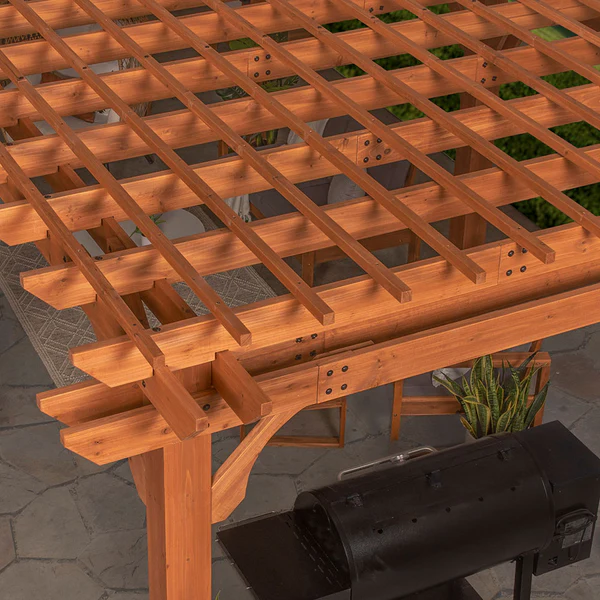 Strength is Style Sturdy posts, galvanized steel hardware, well-designed beams and rafters — it's all part of our commitment to ensure you have a beautiful pergola that can stand up to nearly anything.