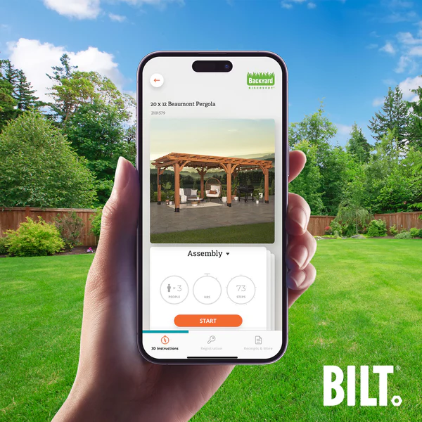 BILT Supported assembly with the step-by-step 3D interactive BILT® app. We’re with you every step of the way to ease the assembly process.