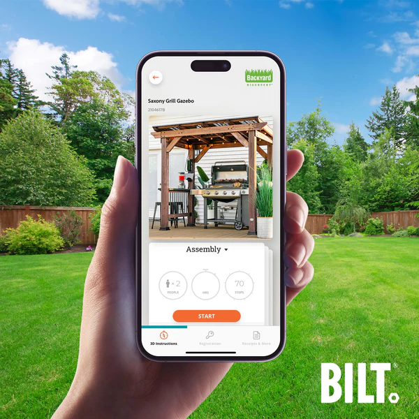 BILT Supported assembly with the step-by-step 3D interactive BILT® app. We’re with you every step of the way to ease the assembly process.