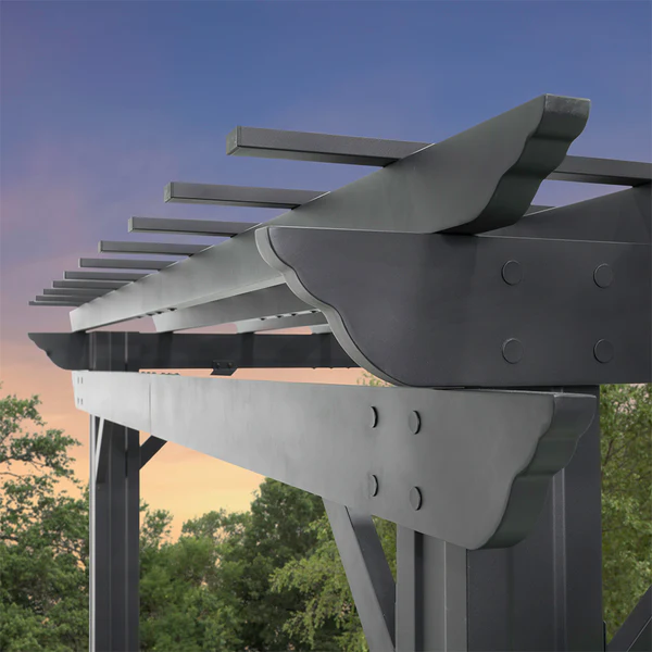 Strength is Style Sturdy posts, galvanized steel hardware, well-designed beams and rafters — it's all part of our commitment to ensure you have a beautiful pergola that can stand up to nearly anything.