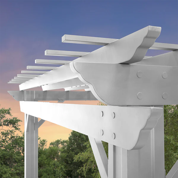 Strength is Style Sturdy posts, galvanized steel hardware, well-designed beams and rafters — it's all part of our commitment to ensure you have a beautiful pergola that can stand up to nearly anything.