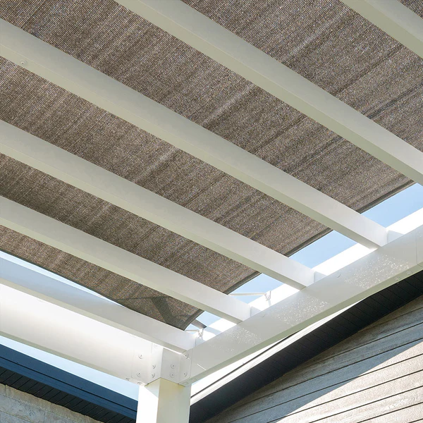 Soft Sail Canopy Integrated soft sail shade canopy. This UV-protected, breathable woven fabric allows air and water to flow through freely.