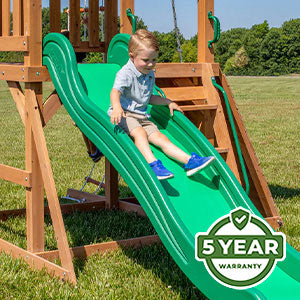 We’re so confident in the durability and longevity of our swing sets that we offer an industry-leading 5 Year Warranty on all models.