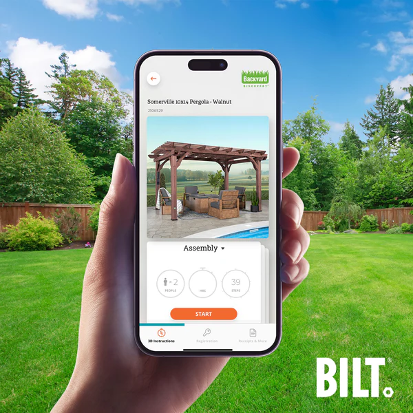 BILT Supported assembly with the step-by-step 3D interactive BILT® app. We’re with you every step of the way to ease the assembly process.