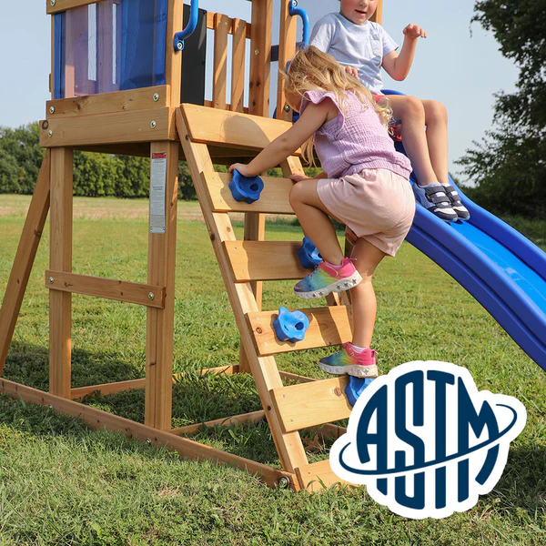 Safety Tested and Approved With performance testing for children up to 11 years old, our swing sets surpass industry benchmarks and meet or exceed ASTM safety standards for outdoor playground equipment.