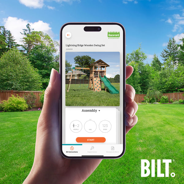 Supported Assembly Supported assembly for select swing set models, with the step-by-step 3D interactive BILT® app. We’re with you every step of the way to ease the assembly process.
