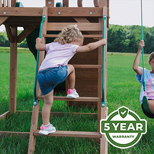 Warranty We’re so confident in the durability and longevity of our swing sets that we offer an industry-leading 5 Year Warranty on all models.