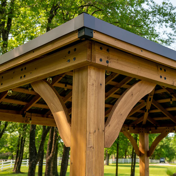 Strength is Style Sturdy cedar posts, galvanized steel hardware, corrosion-resistant steel roofs — it’s all part of our commitment to ensure you have a beautiful gazebo that can stand up to anything.