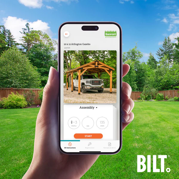 BILT Supported assembly with the step-by-step 3D interactive BILT® app. We’re with you every step of the way to ease the assembly process.