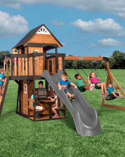 Canyon Creek Swing Set Gray Slide