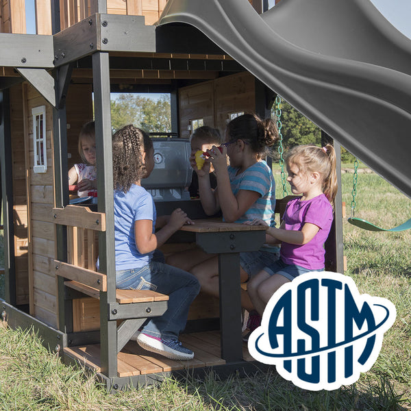 Safety Tested and Approved With performance testing for children up to 11 years old, our swing sets surpass industry benchmarks and meet or exceed ASTM safety standards for outdoor playground equipment.