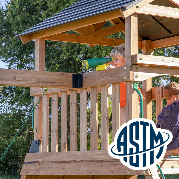 Safety Tested and Approved With performance testing for children up to 11 years old, our swing sets surpass industry benchmarks and meet or exceed ASTM safety standards for outdoor playground equipment.