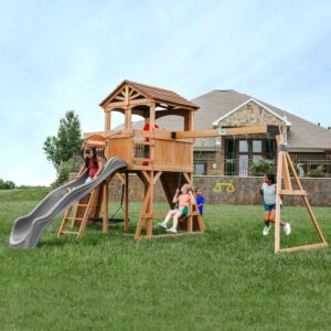 Sterling Point Gray Slide Swing Set