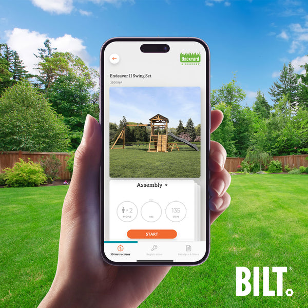 Supported Assembly Supported assembly for select swing set models, with the step-by-step 3D interactive BILT® app. We’re with you every step of the way to ease the assembly process.