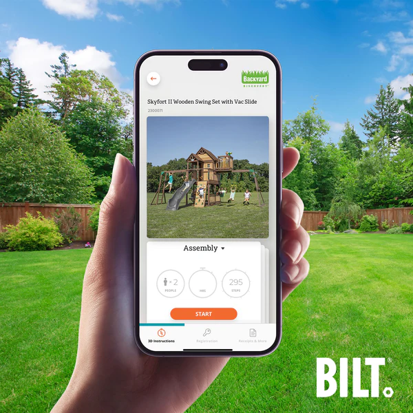 Supported Assembly Supported assembly for select swing set models, with the step-by-step 3D interactive BILT® app. We’re with you every step of the way to ease the assembly process.