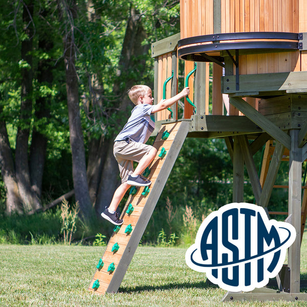 With performance testing for children up to 11 years old, our swing sets surpass industry benchmarks and meet or exceed ASTM safety standards for outdoor playground equipment.