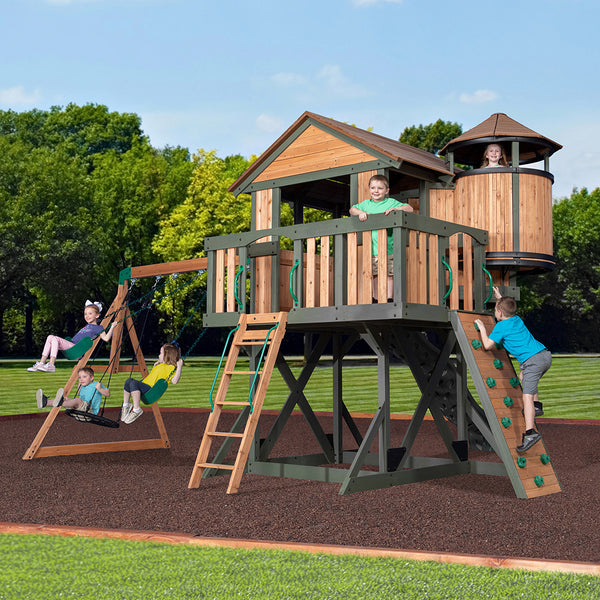 We work hard to make sure your swing set features design elements as stylish as they are strong.