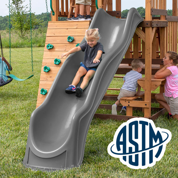 Safety Tested and Approved With performance testing for children up to 11 years old, our swing sets surpass industry benchmarks and meet or exceed ASTM safety standards for outdoor playground equipment.