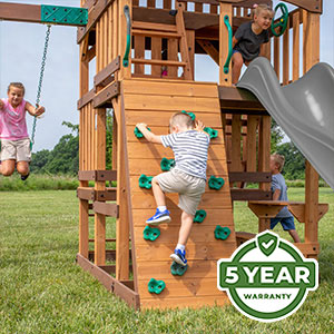 Warranty We’re so confident in the durability and longevity of our swing sets that we offer an industry-leading 5 Year Warranty on all models.