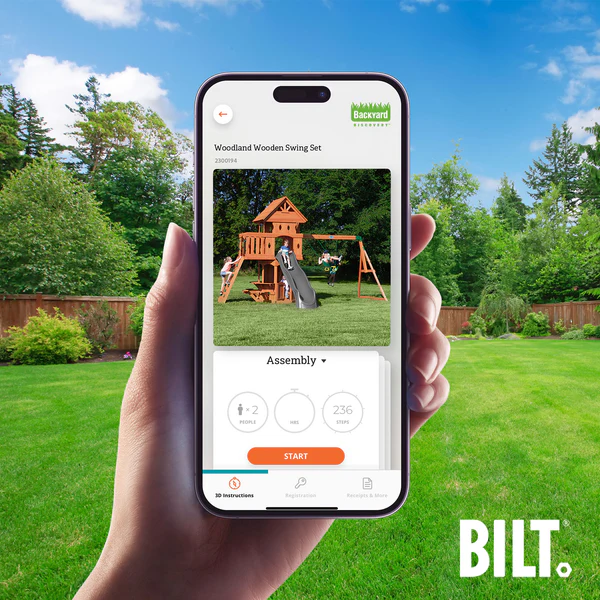 Supported Assembly Supported assembly for select swing set models, with the step-by-step 3D interactive BILT® app. We’re with you every step of the way to ease the assembly process.