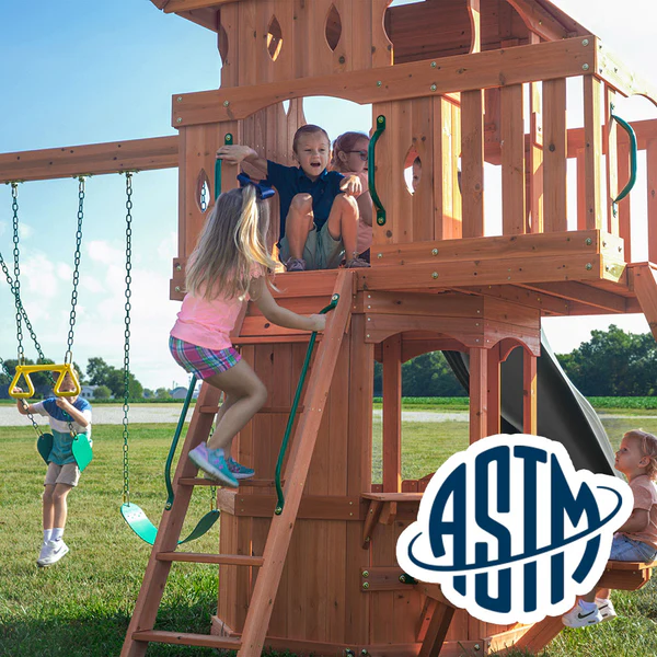 Safety Tested and Approved With performance testing for children up to 11 years old, our swing sets surpass industry benchmarks and meet or exceed ASTM safety standards for outdoor playground equipment.