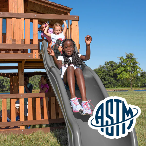 With performance testing for children up to 11 years old, our swing sets surpass industry benchmarks and meet or exceed ASTM safety standards for outdoor playground equipment.